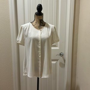 Short Sleeve Loft Cream Blouse